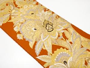 アンティーク　唐花模様織り出し袋帯（着用可）